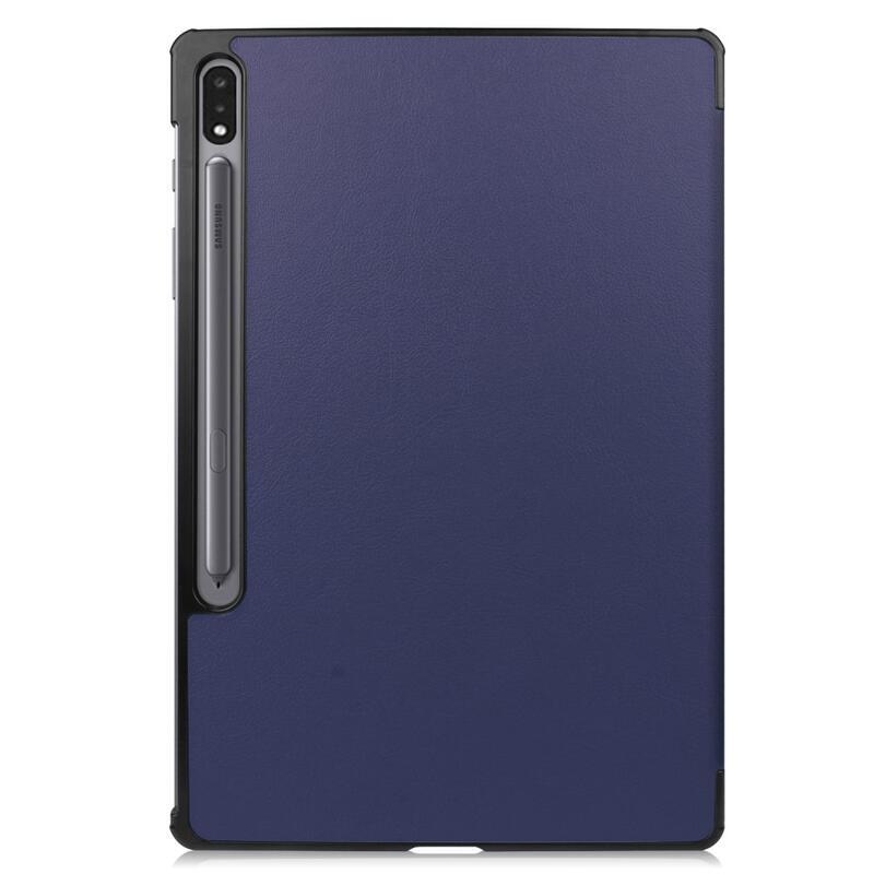 Állítható PU bőr táblagép tok Samsung Galaxy Tab S7 Plus - tengerészkék