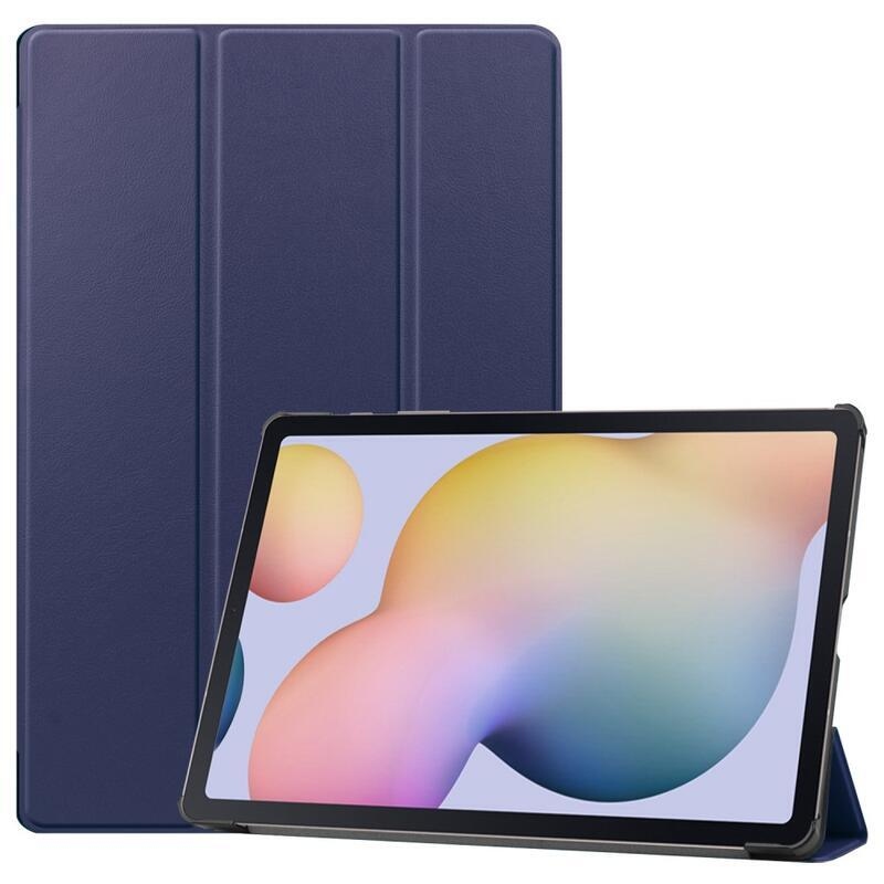 Állítható PU bőr táblagép tok Samsung Galaxy Tab S7 Plus - tengerészkék