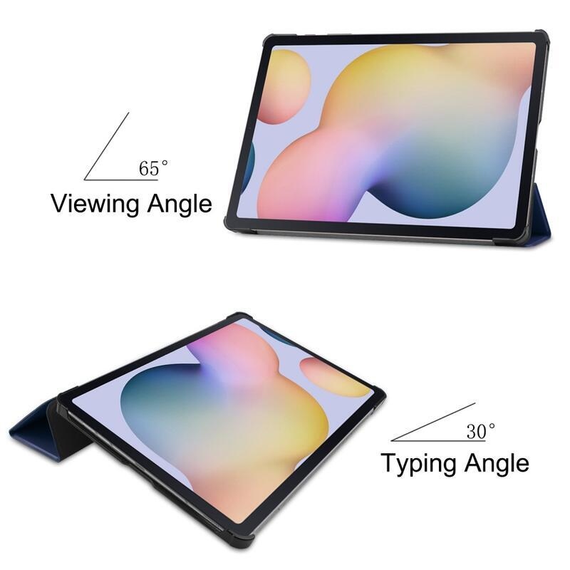 Állítható PU bőr táblagép tok Samsung Galaxy Tab S7 Plus - tengerészkék