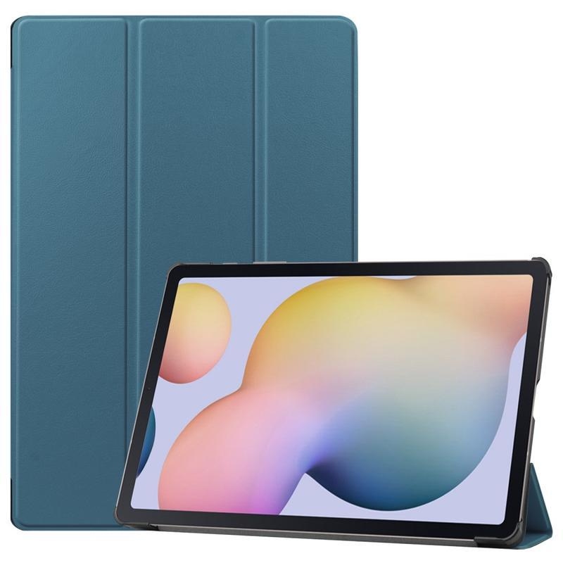 Állítható PU bőr tok Samsung Galaxy Tab S7 Plus táblagéphez - zöld színű
