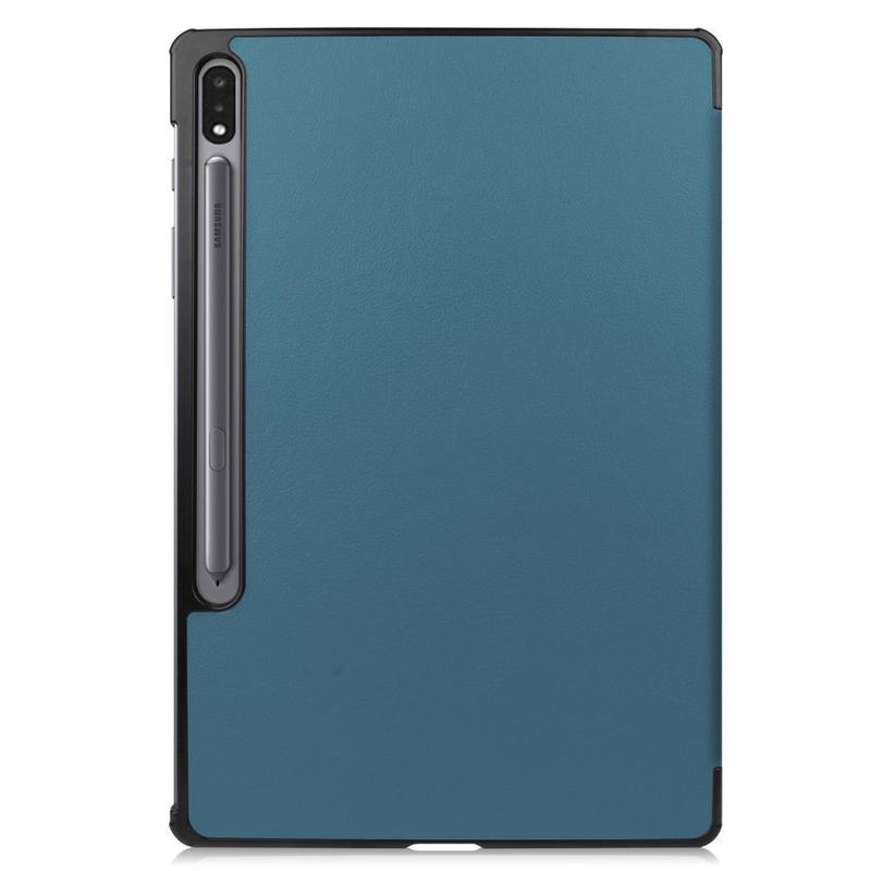 Állítható PU bőr tok Samsung Galaxy Tab S7 Plus táblagéphez - zöld színű