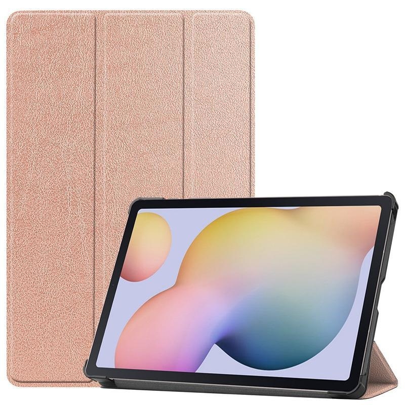 Állítható PU bőr tok Samsung Galaxy Tab S7 táblagéphez - rózsaarany színben