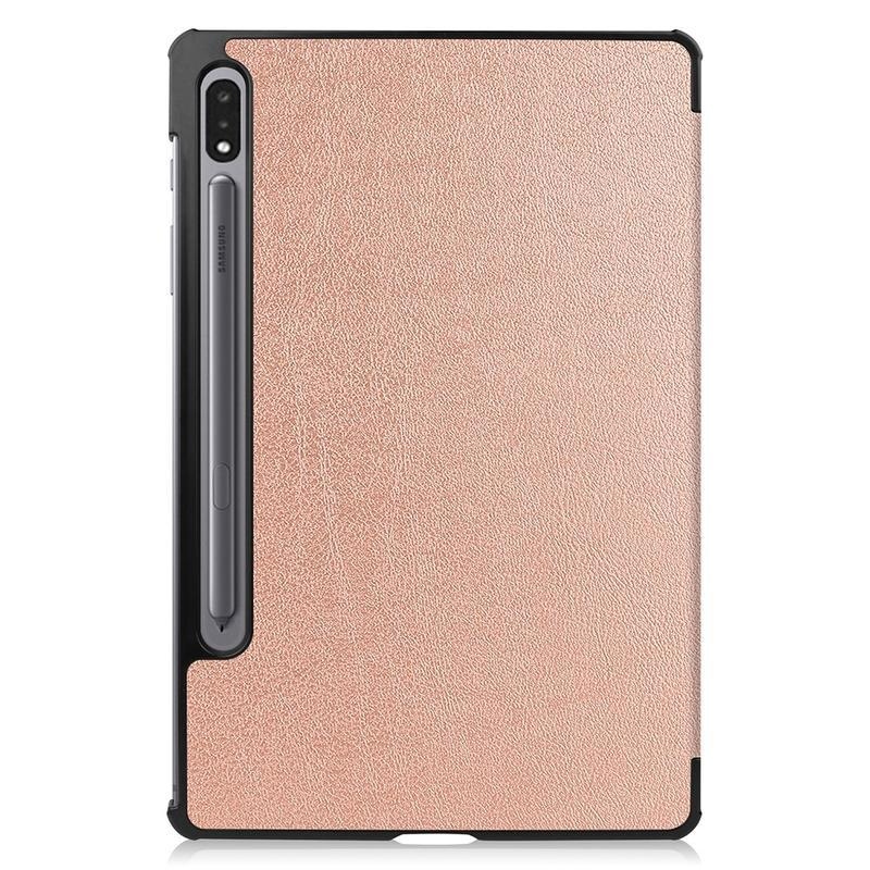 Állítható PU bőr tok Samsung Galaxy Tab S7 táblagéphez - rózsaarany színben