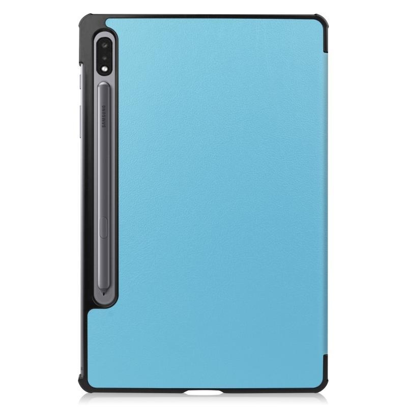 Állítható PU bőr tok Samsung Galaxy Tab S7 táblagéphez - világoskék színben