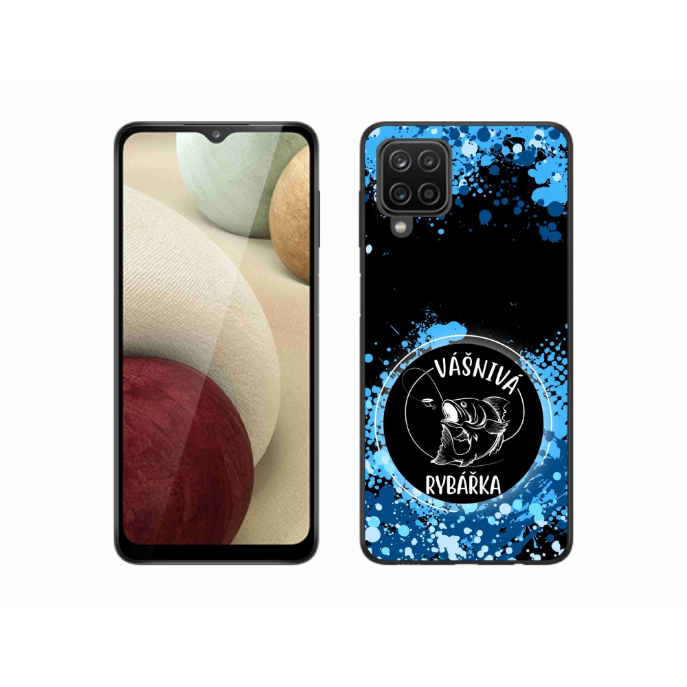 Gél borító mmCase Samsung Galaxy M12 készülékhez - szenvedélyes halásznő fekete háttérrel