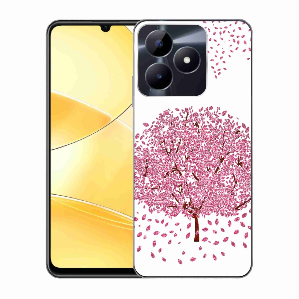 Zselés borító mmCase a Realme C51/C53 készülékhez - rajzfilmfa levelekkel