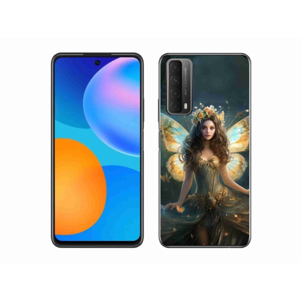 Gél borítás mmCase a Huawei P Smart (2021) - pillangó nőhöz