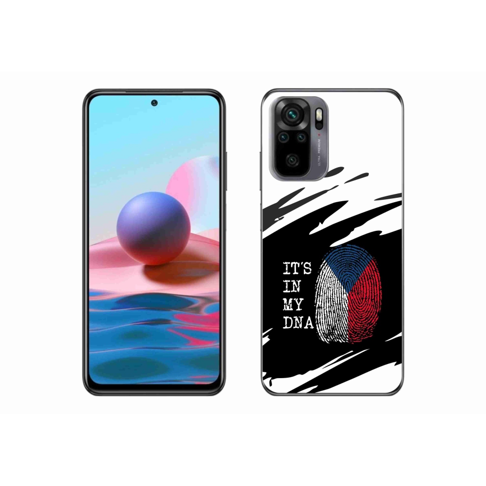 Gél borító mmCase a Xiaomi Redmi Note 10 4G - zászló ujjlenyomat fekete és fehér háttérrel