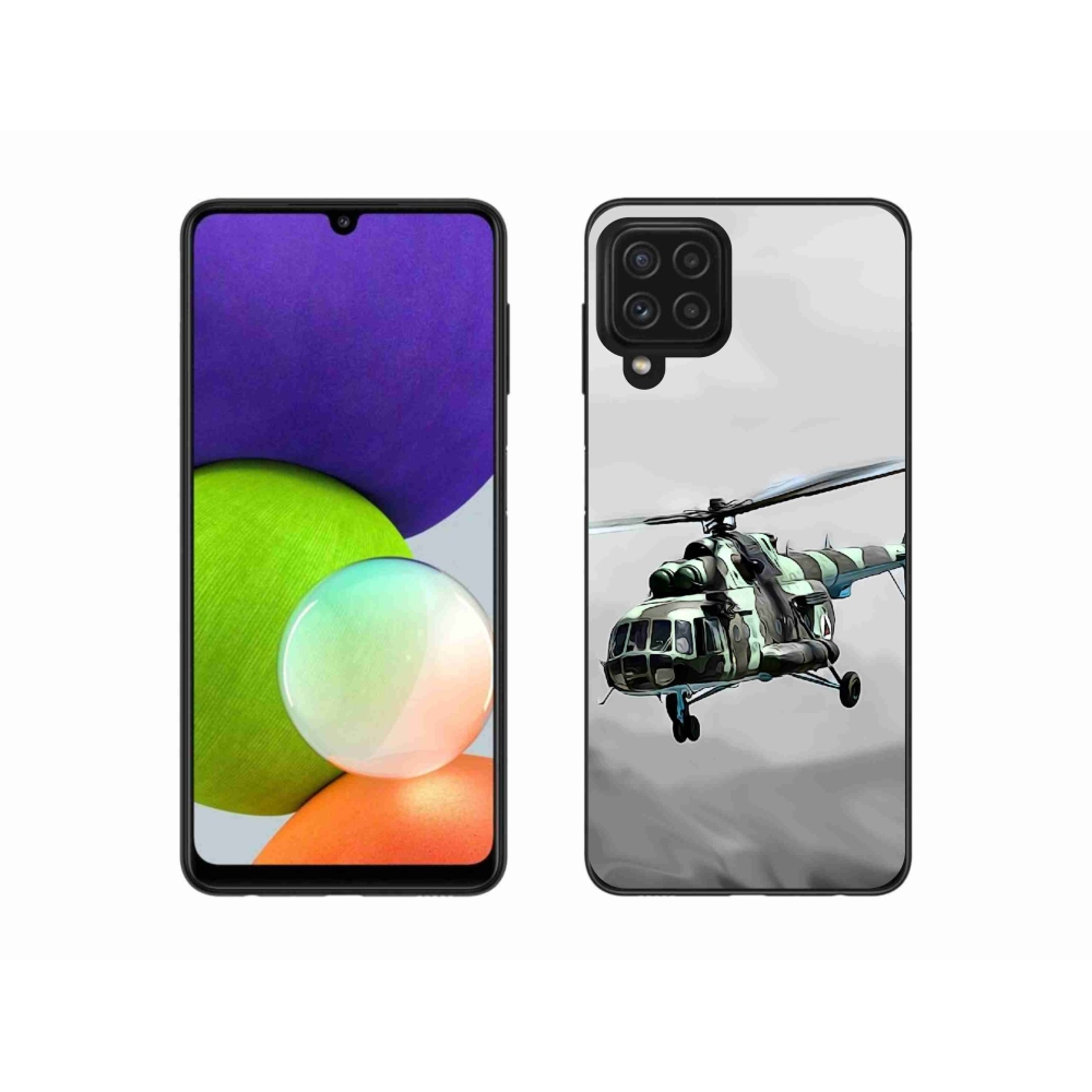 Zselés borítás mmCase Samsung Galaxy A22 4G - katonai helikopterhez