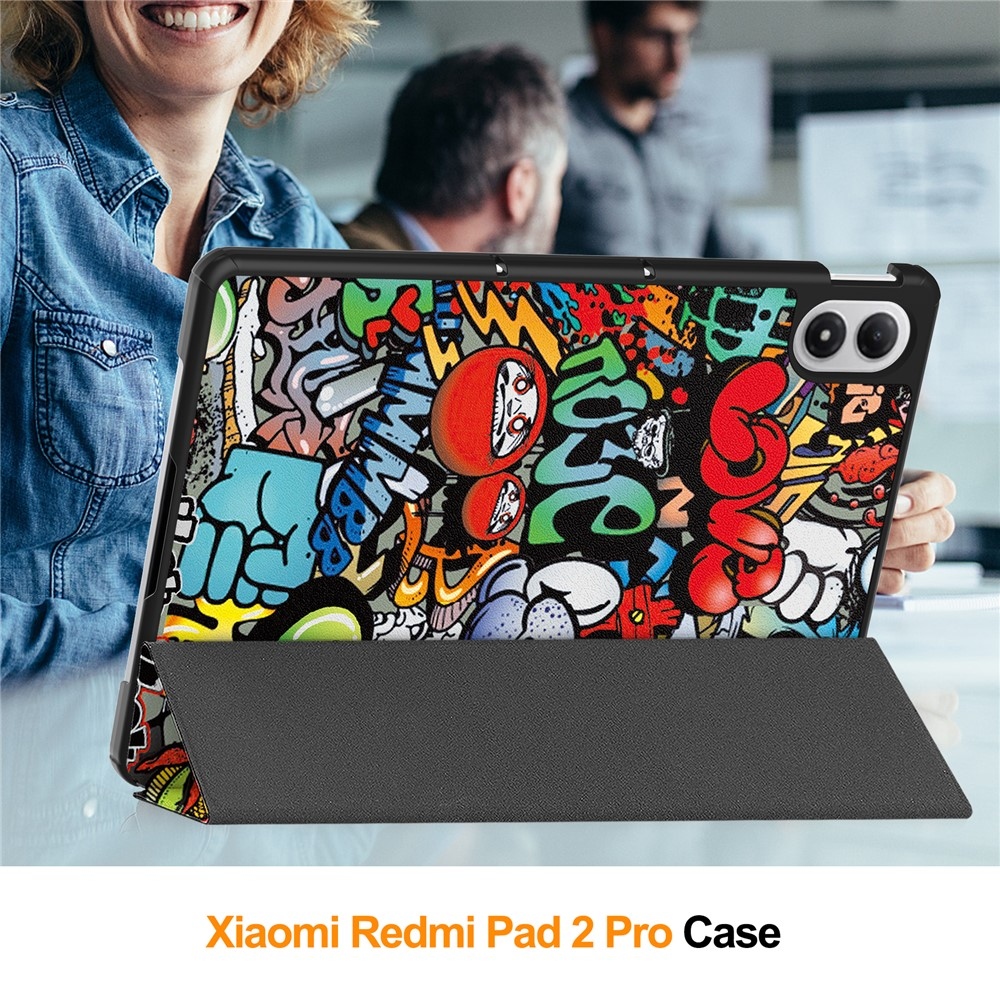 Nyomtatás intelligens záró tok a Xiaomi Redmi Pad 2 Pro számára - graffiti