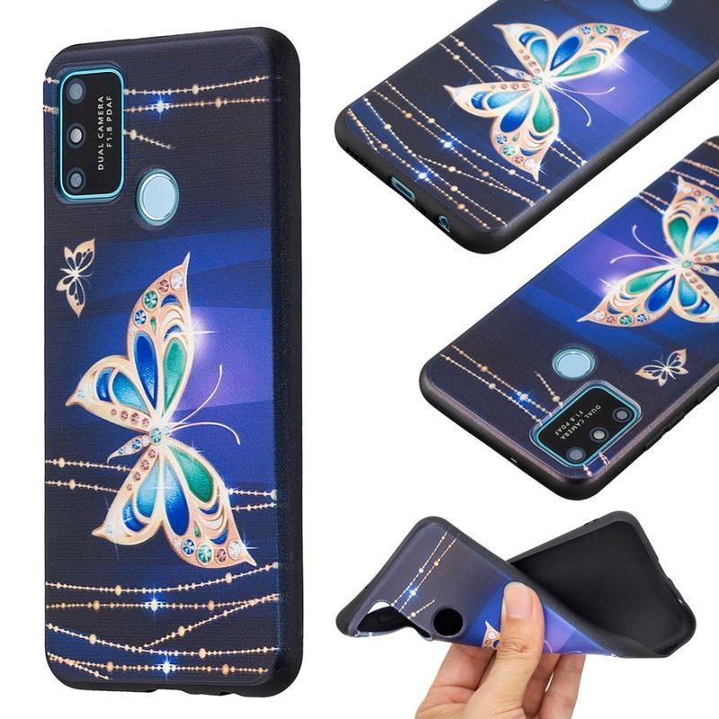 Gél tok nyomtatás a Honor 9A-hoz - gyémánt pillangó