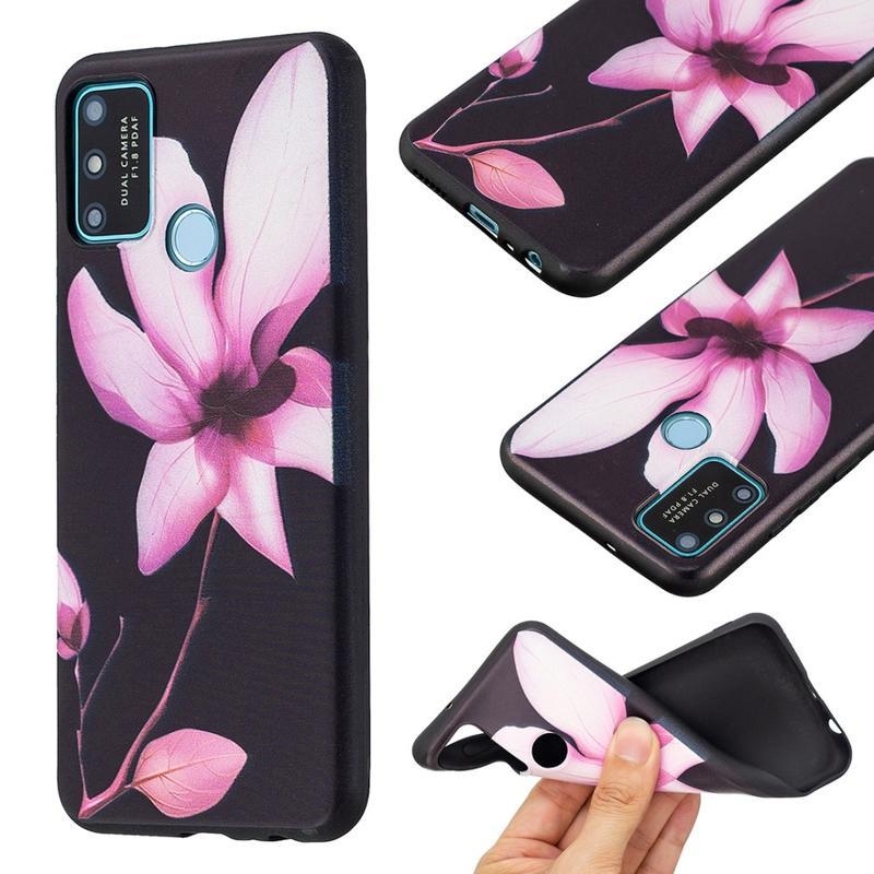 Gél tok nyomtatás Honor 9A készülékhez - rózsaszín virág