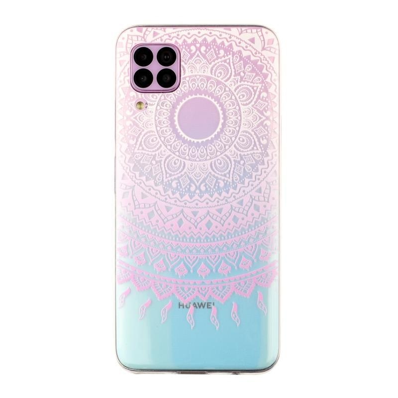 Gél tok nyomtatás a Huawei P40 Lite mobilhoz - rózsaszín virág