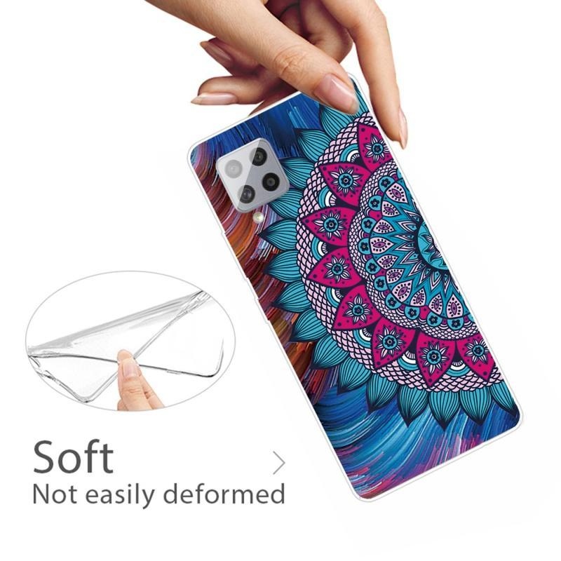 Gél tok nyomtatás mobil Samsung Galaxy A42 5G - színes mandala