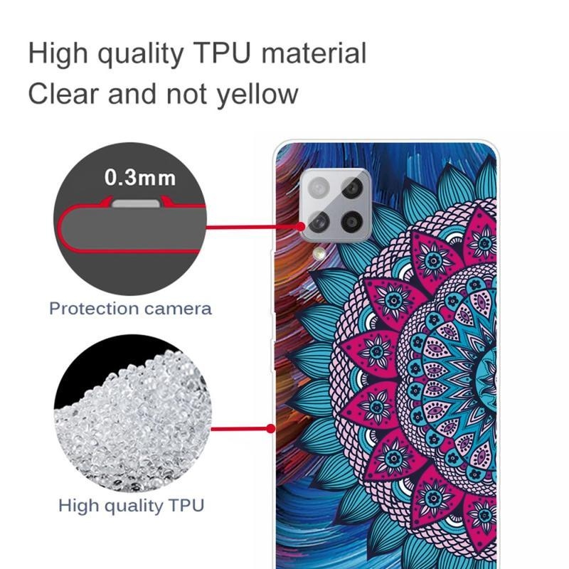 Gél tok nyomtatás mobil Samsung Galaxy A42 5G - színes mandala