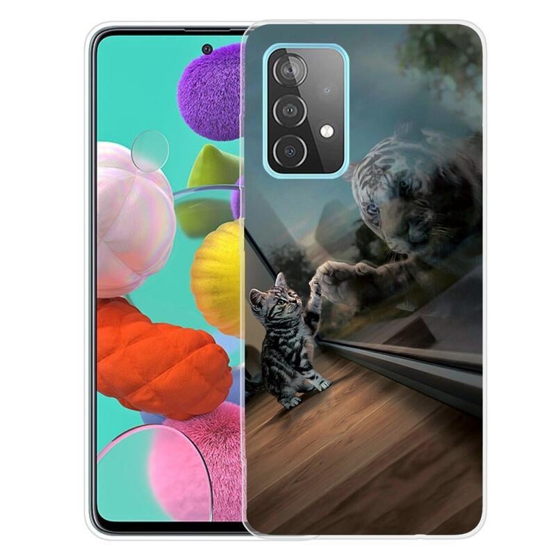 Gél tok nyomtatás Samsung Galaxy A53 5G - macska és tigris tükörkép