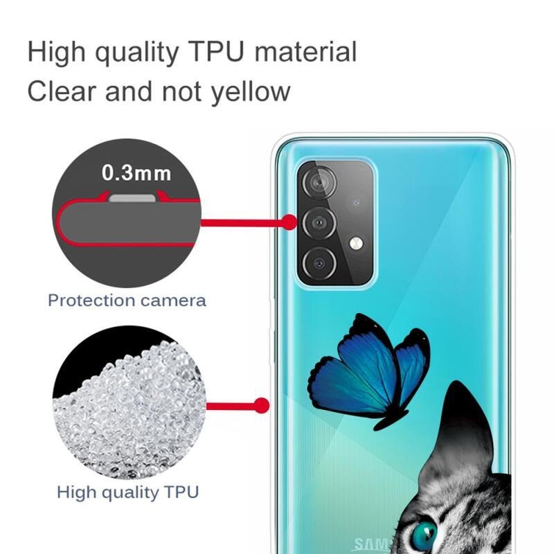 Gél tok nyomtatás Samsung Galaxy A53 5G - pillangó és macska