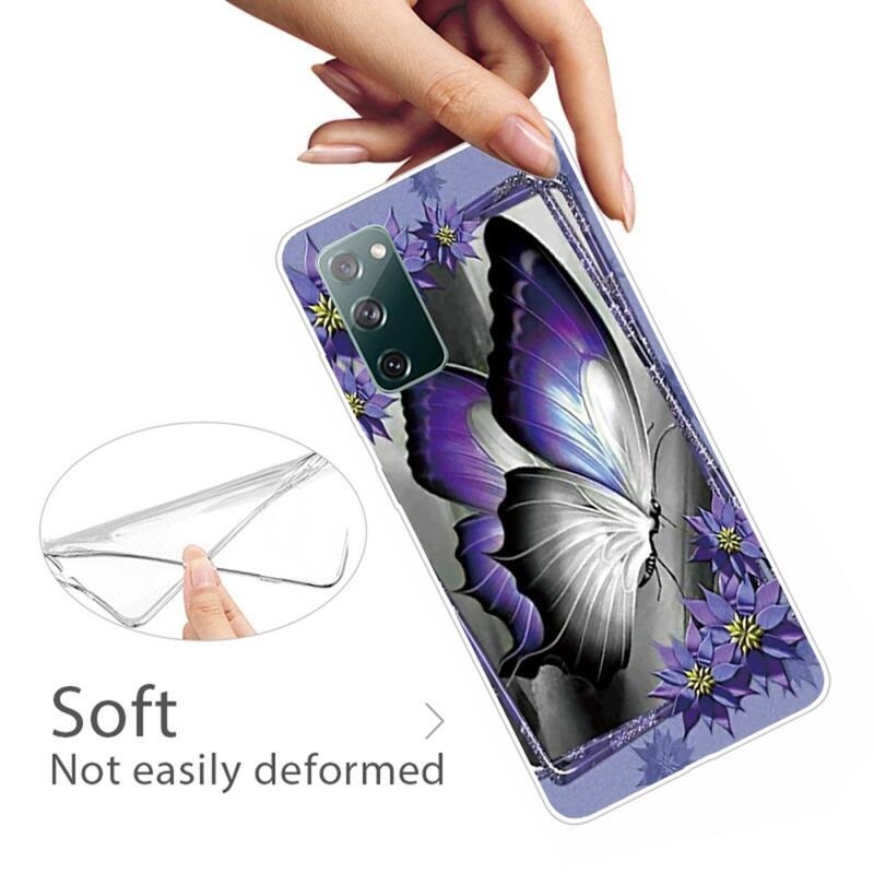 Gél tok Samsung Galaxy S20 FE/S20 FE 5G készülékhez - lila pillangó
