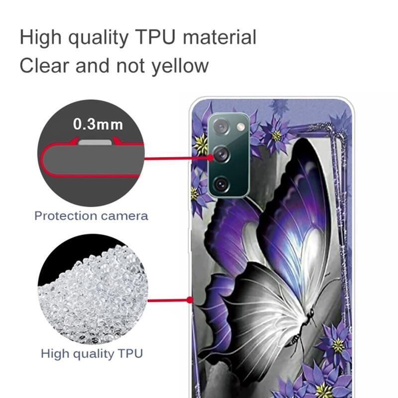 Gél tok Samsung Galaxy S20 FE/S20 FE 5G készülékhez - lila pillangó