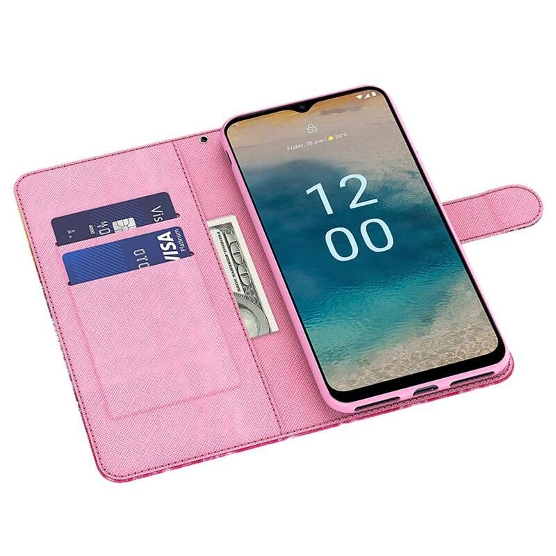 Nyomtatott könyvtáska Nokia G22 készülékhez - kasmír minta