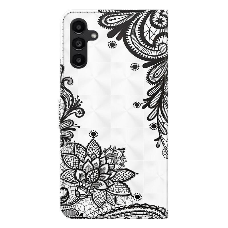 Nyomtatott könyv tok Samsung Galaxy A14 4G/5G készülékhez - csipke virág