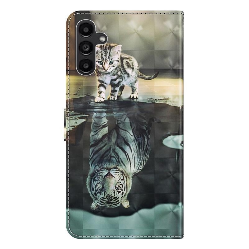 Nyomtatott könyv tok Samsung Galaxy A54 5G - macska és tigris tükörkép