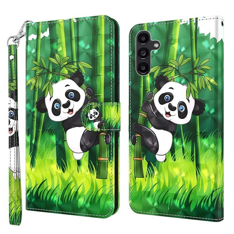 Nyomtatott könyv tok Samsung Galaxy A54 5G - panda a bambuszon