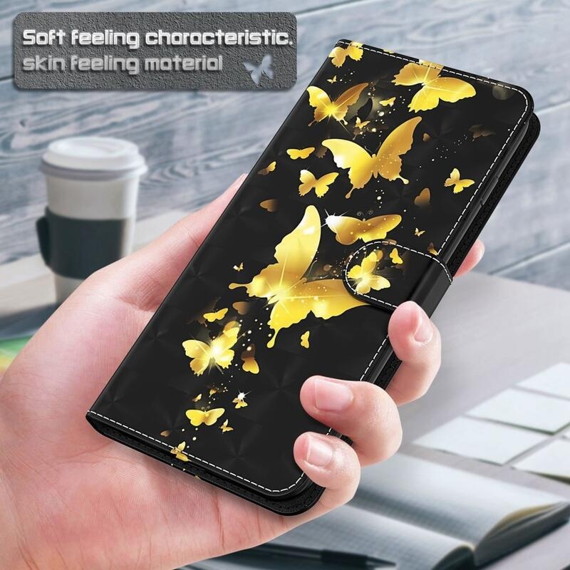 Nyomtatott könyv tok Xiaomi Redmi 10A - arany pillangókhoz