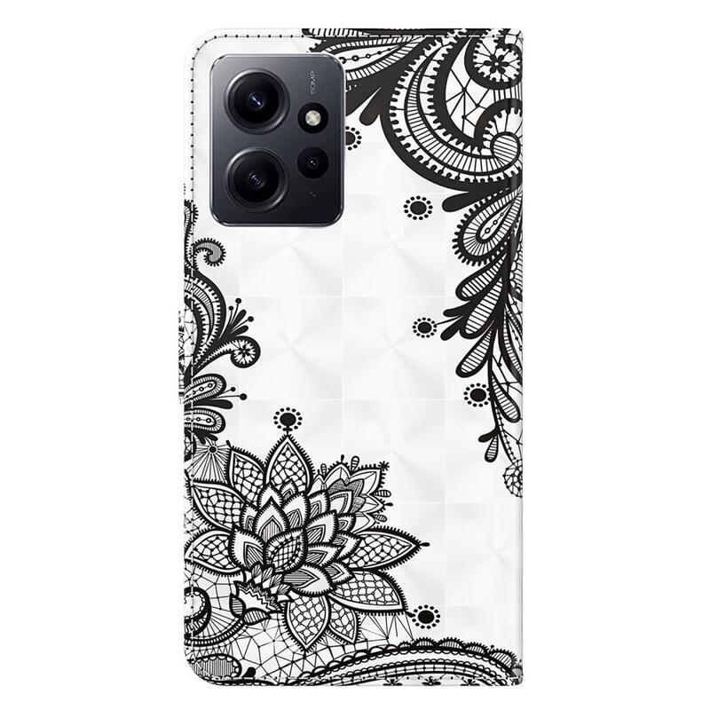Nyomtatott könyv tok Xiaomi Redmi Note 12 4G - csipkés virág