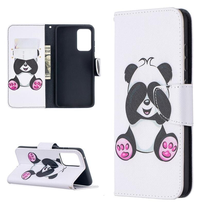Nyomtatott pénztárca tok Samsung Galaxy A52 5G/4G/A52s 5G - aranyos panda