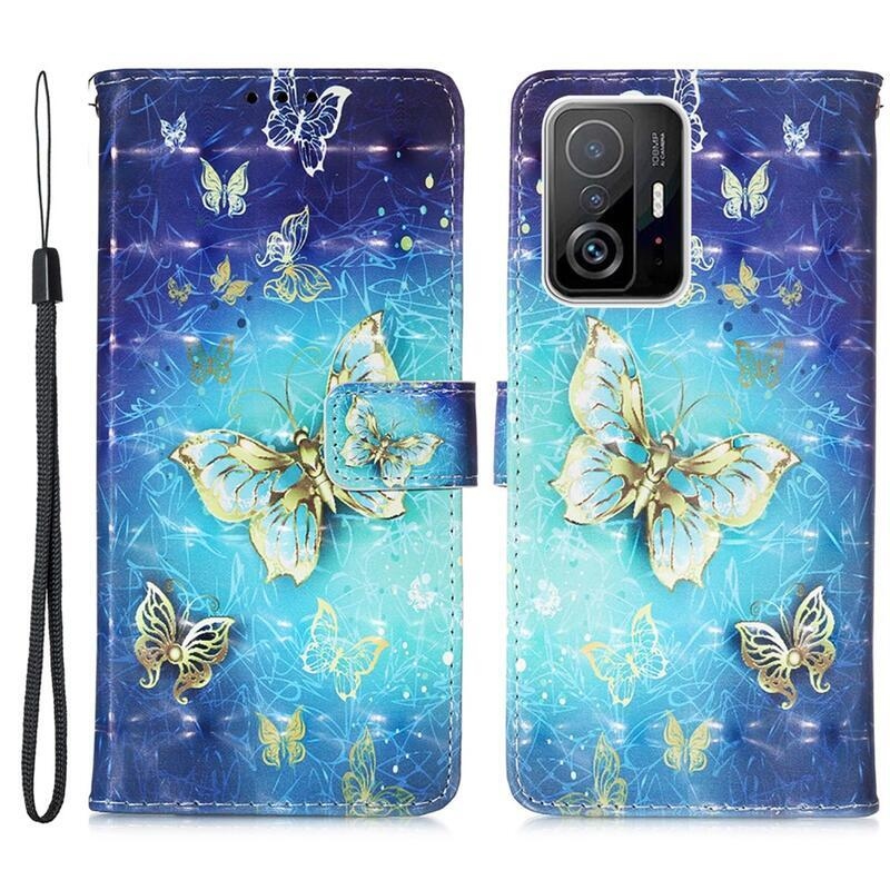 Nyomtatás pénztárca tok Xiaomi 11T/11T Pro - gyémánt pillangó