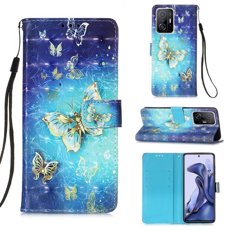Nyomtatás pénztárca tok Xiaomi 11T/11T Pro - gyémánt pillangó