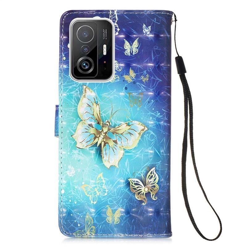 Nyomtatás pénztárca tok Xiaomi 11T/11T Pro - gyémánt pillangó