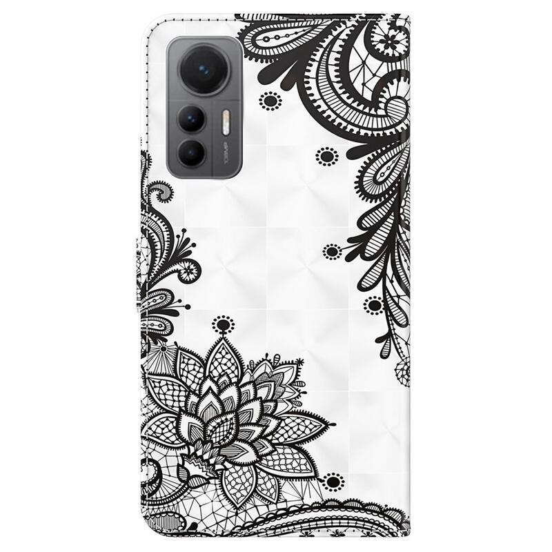 Nyomtatott pénztárca tok Xiaomi 12 Lite-hoz - csipke virág