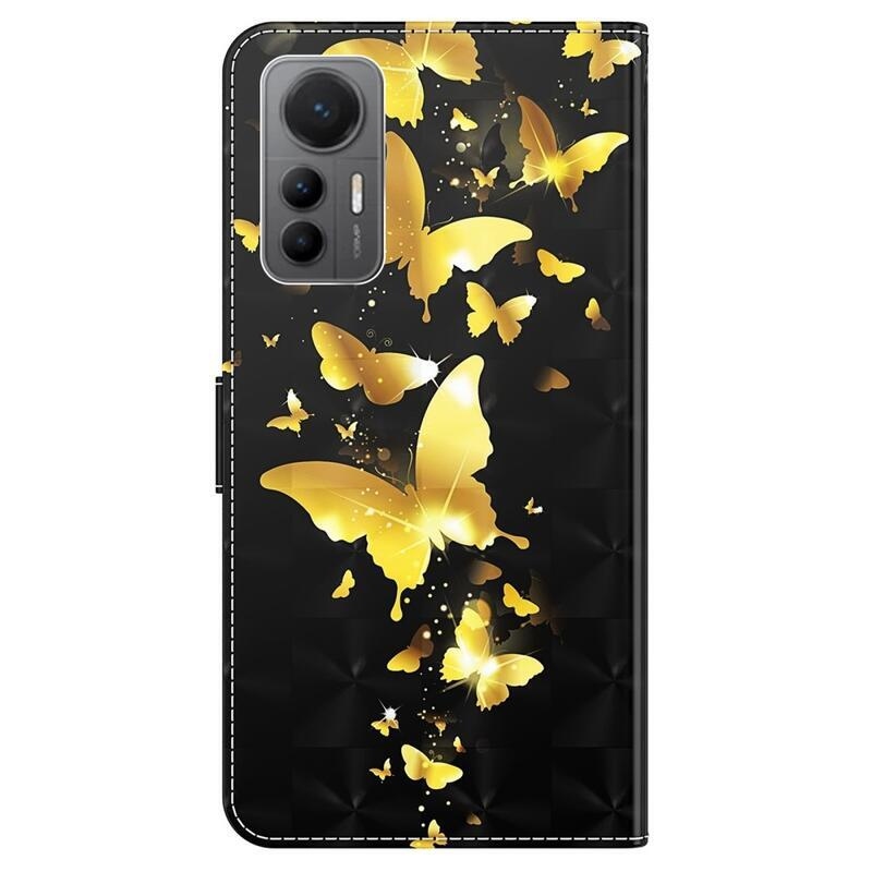 Nyomtatott pénztárca tok Xiaomi 12 Lite - arany pillangókhoz