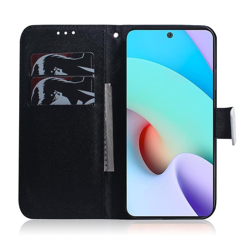 Nyomtatott pénztárca tok Xiaomi Redmi 10/Redmi 10 (2022) - kutya és farkas tükörkép