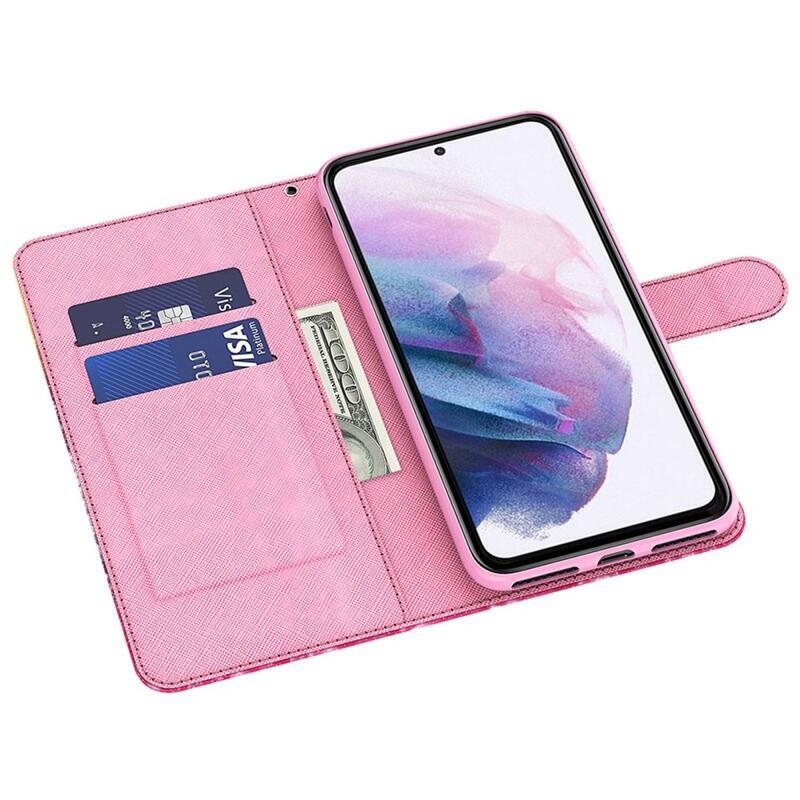 Nyomtatott pénztárca tok Samsung Galaxy M13-hoz - kasmír minta