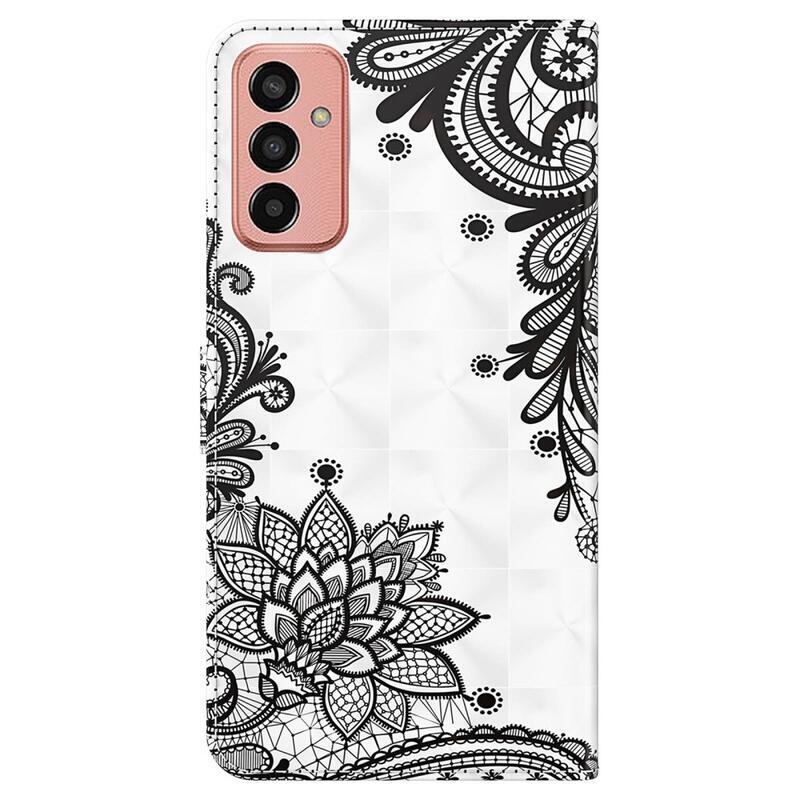 Nyomtatott pénztárca tok Samsung Galaxy M13-hoz - csipke virág