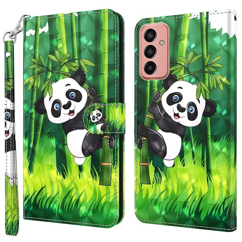 Nyomtatott pénztárca tok Samsung Galaxy M13-hoz - panda bambuszon