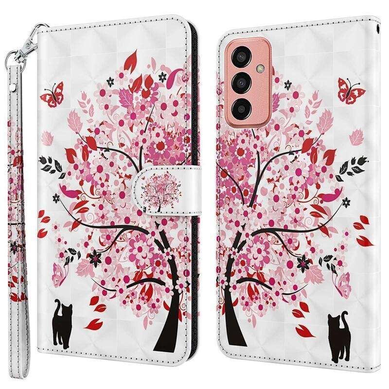 Nyomtatott pénztárca tok Samsung Galaxy M13-hoz - virágzó fa