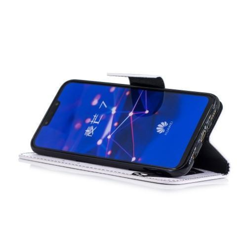 Nyomtatás PU bőr pénztárca tok Huawei Mate 20 Lite - hello panda