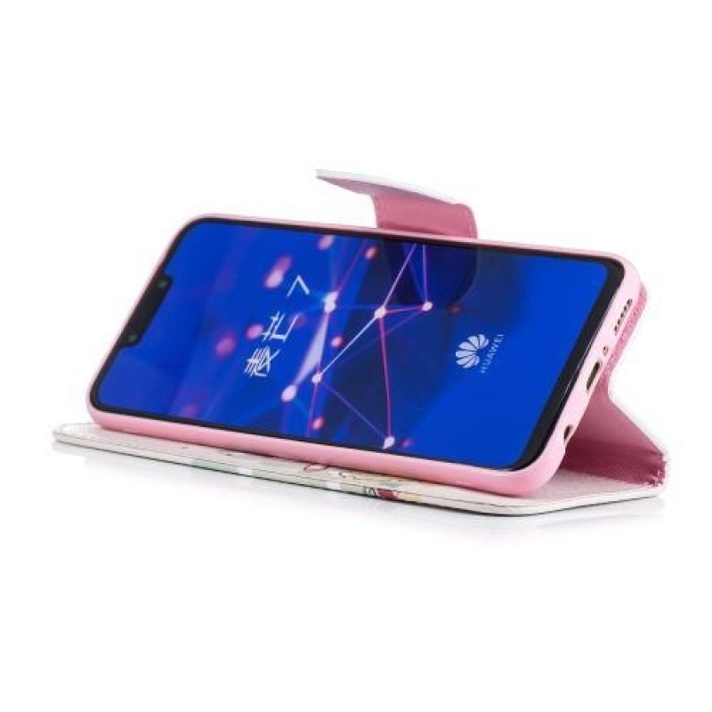 Nyomtatott PU bőr pénztárca tok Huawei Mate 20 Lite - egyszarvúhoz