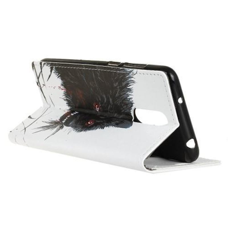 Nyomtatás PU bőr pénztárca tok Nokia 7.1 - vérfarkas