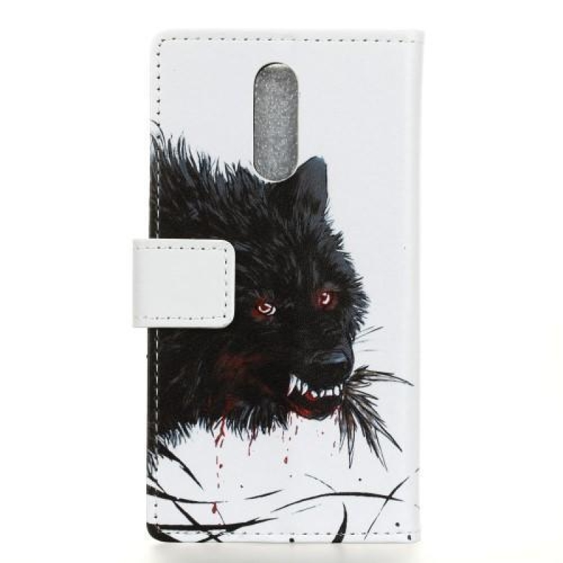 Nyomtatás PU bőr pénztárca tok Nokia 7.1 - vérfarkas