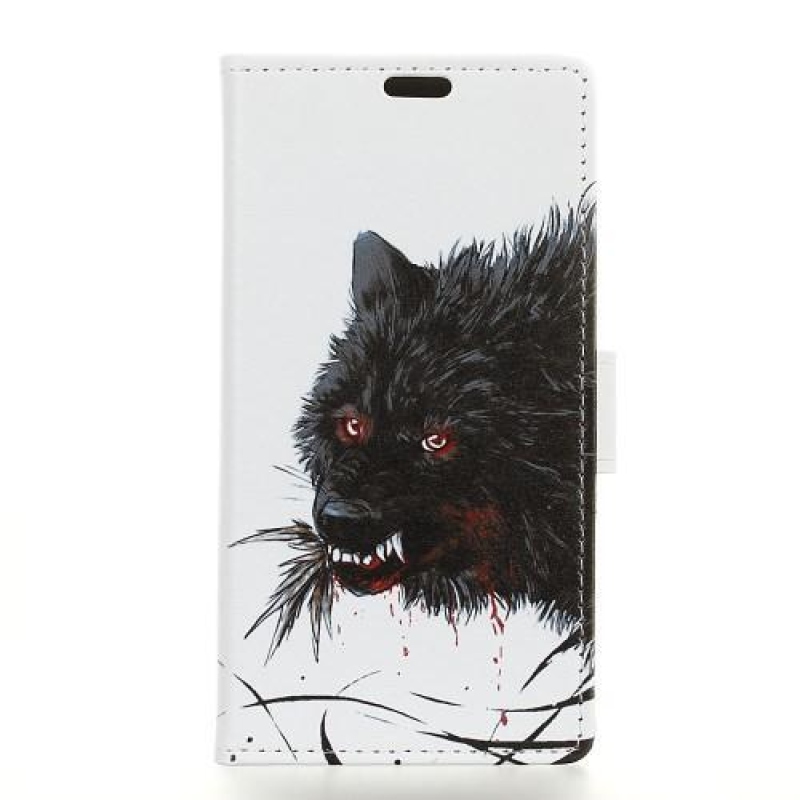 Nyomtatás PU bőr pénztárca tok Nokia 7.1 - vérfarkas