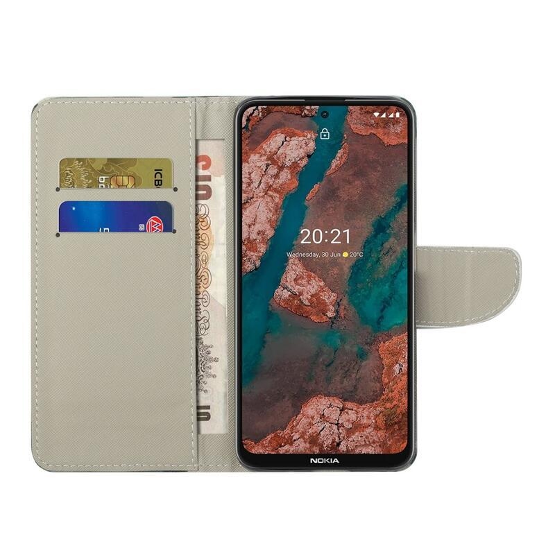Nyomtatott PU bőr pénztárca tok Nokia X10/X20 készülékhez - London