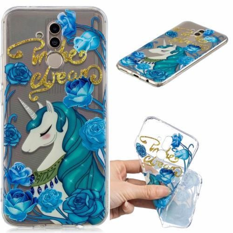 Nyomtatott szilikon tok a Huawei Mate 20 Lite mobilhoz - elegáns egyszarvú
