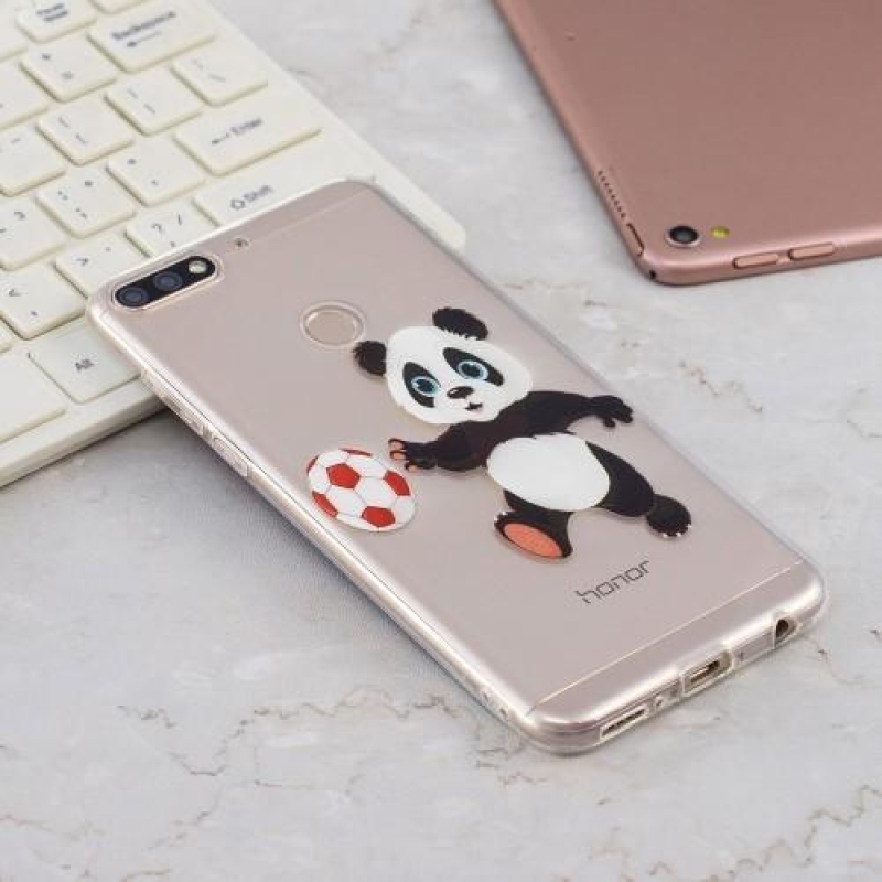 Nyomtatott szilikon tok Honor 7C és Huawei Y7 Prime (2018) - panda labdával