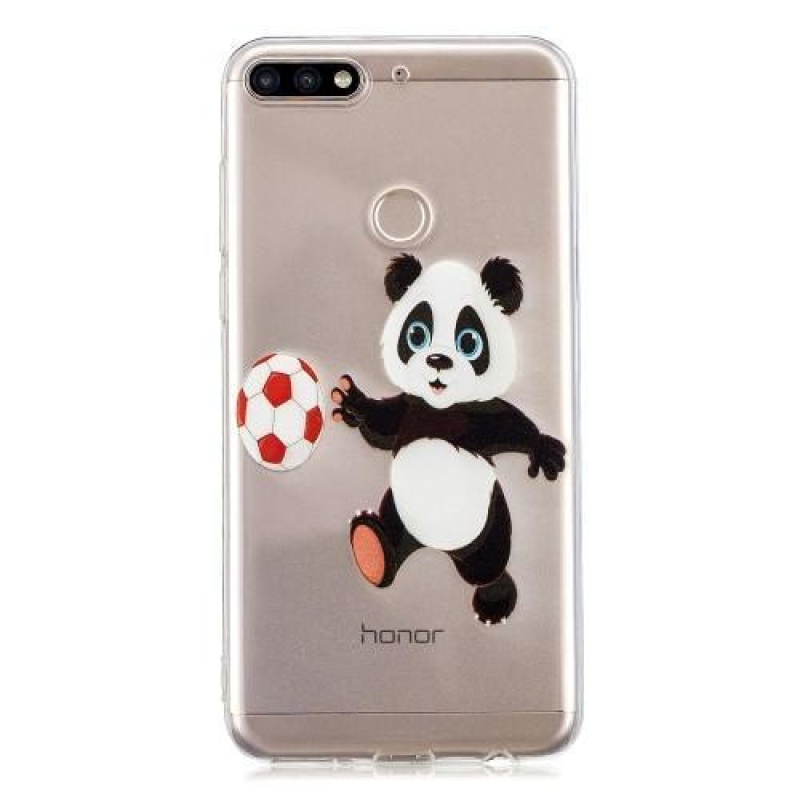 Nyomtatott szilikon tok Honor 7C és Huawei Y7 Prime (2018) - panda labdával