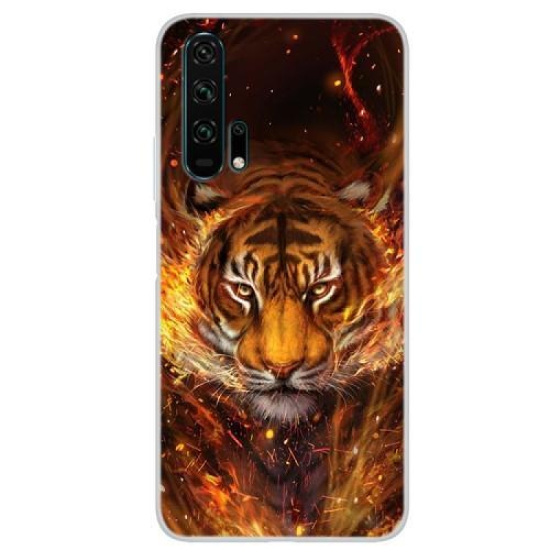 Érdekes gél tok nyomtatása a Honor 20 Pro számára - tigris